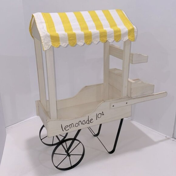 Vintage 27" Lemonade Cart With Shelves And Movable Wheels - Picture 4 of 16